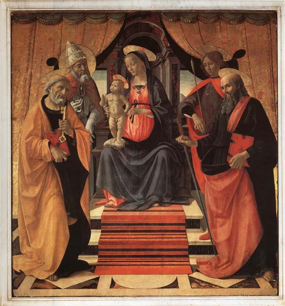 Thronende Madonna mit den Heiligen Petrus,Clemens,Sebastian und Paulus